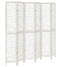 6-tlg. Raumteiler Weiß Massivholz Paulownia