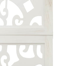 6-tlg. Raumteiler Weiß Massivholz Paulownia