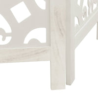 6-tlg. Raumteiler Weiß Massivholz Paulownia