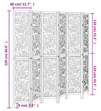 6-tlg. Raumteiler Weiß Massivholz Paulownia
