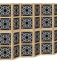 6-tlg. Raumteiler Braun und Schwarz Massivholz Paulownia