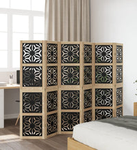 6-tlg. Raumteiler Braun und Schwarz Massivholz Paulownia