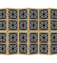 6-tlg. Raumteiler Braun und Schwarz Massivholz Paulownia