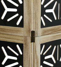 6-tlg. Raumteiler Braun und Schwarz Massivholz Paulownia