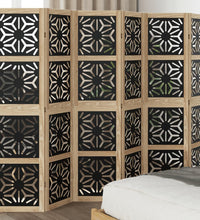 6-tlg. Raumteiler Braun und Schwarz Massivholz Paulownia