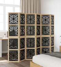 6-tlg. Raumteiler Braun und Schwarz Massivholz Paulownia