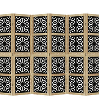 6-tlg. Raumteiler Braun und Schwarz Massivholz Paulownia