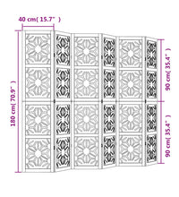 6-tlg. Raumteiler Braun und Schwarz Massivholz Paulownia