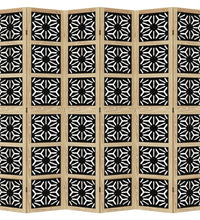 6-tlg. Raumteiler Braun und Schwarz Massivholz Paulownia