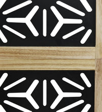 6-tlg. Raumteiler Braun und Schwarz Massivholz Paulownia