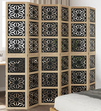 6-tlg. Raumteiler Braun und Schwarz Massivholz Paulownia