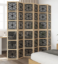 6-tlg. Raumteiler Braun und Schwarz Massivholz Paulownia