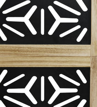 6-tlg. Raumteiler Braun und Schwarz Massivholz Paulownia