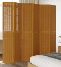 6-tlg. Raumteiler Braun Massivholz Paulownia