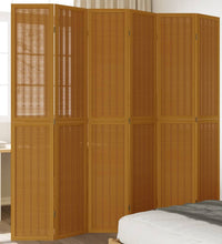 6-tlg. Raumteiler Braun Massivholz Paulownia