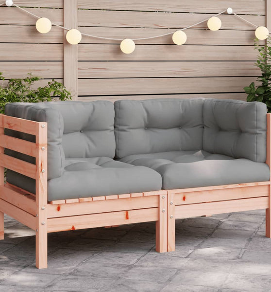 Garten-Ecksofa mit Kissen Massivholz Douglasie