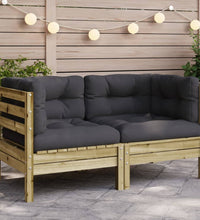 Garten-Ecksofa mit Kissen Kiefernholz Imprägniert