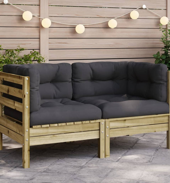 Garten-Ecksofa mit Kissen Kiefernholz Imprägniert