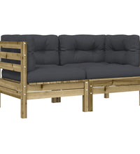 Garten-Ecksofa mit Kissen 2 Stk. Kiefernholz Imprägniert