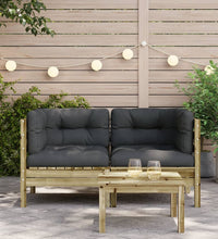 Garten-Ecksofa mit Kissen 2 Stk. Kiefernholz Imprägniert