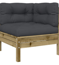 Garten-Ecksofa mit Kissen 2 Stk. Kiefernholz Imprägniert
