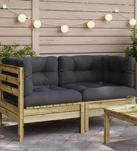 Garten-Ecksofa mit Kissen 2 Stk. Kiefernholz Imprägniert