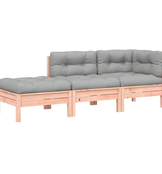 Gartensofa mit Kissen und Hocker 2-Sitzer