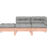 Gartensofa mit Kissen und Hocker 2-Sitzer