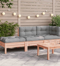 Gartensofa mit Kissen und Hocker 2-Sitzer