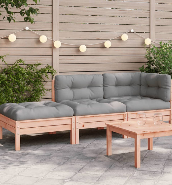 Gartensofa mit Kissen und Hocker 2-Sitzer