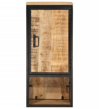 Badschrank 40x27x90 cm Massivholz Mango und Eisen