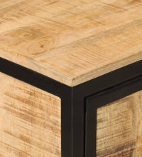 Badschrank 40x27x90 cm Massivholz Mango und Eisen