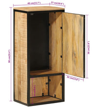 Badschrank 40x27x90 cm Massivholz Mango und Eisen