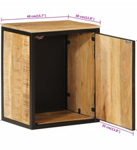 Badschrank 40x30x50 cm Massivholz Mango und Eisen