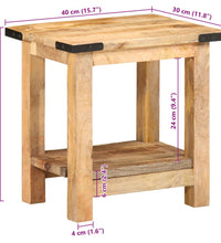 Beistelltisch 40x30x40 cm Raues Massivholz Mango
