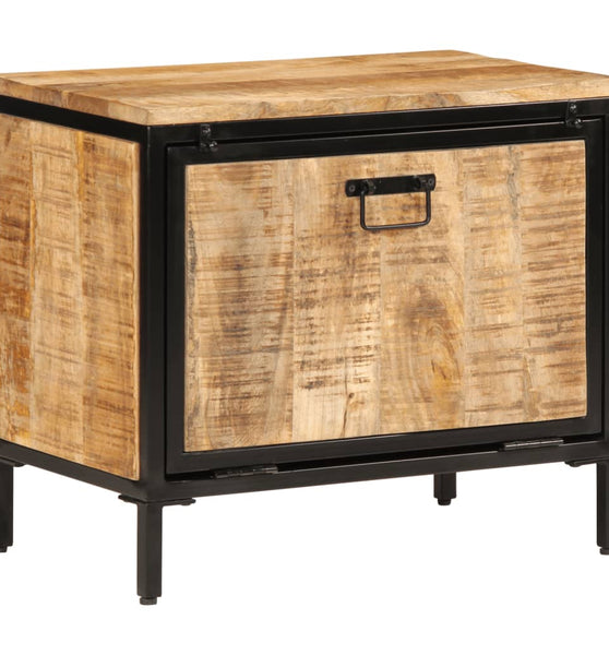 Schuhschrank 60x35x53 cm Raues Massivholz Mango