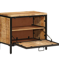 Schuhschrank 60x35x53 cm Raues Massivholz Mango