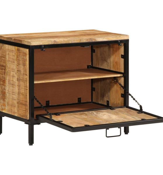 Schuhschrank 60x35x53 cm Raues Massivholz Mango