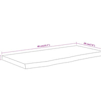 Wandregal 40x20x2,5 cm Rechteckig Massivholz Akazie Baumkante