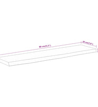 Wandregal 80x20x2,5 cm Rechteckig Massivholz Akazie Baumkante