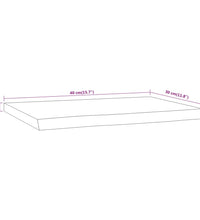 Wandregal 40x30x2,5 cm Rechteckig Massivholz Akazie Baumkante