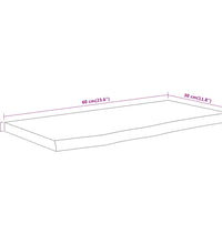 Wandregal 60x30x2,5 cm Rechteckig Massivholz Akazie Baumkante