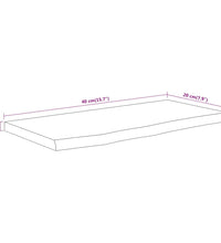 Wandregal 40x20x3,8 cm Rechteckig Massivholz Akazie Baumkante