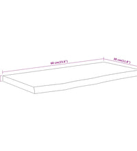 Wandregal 60x30x3,8 cm Rechteckig Massivholz Akazie Baumkante