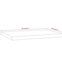 Wandregal 50x40x3,8 cm Rechteckig Massivholz Akazie Baumkante