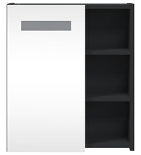 Spiegelschrank mit LED-Beleuchtung Schwarz 45x13x52 cm