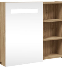 Spiegelschrank mit LED-Beleuchtung Eichenoptik 60x13x52 cm