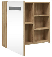 Spiegelschrank mit LED-Beleuchtung Eichenoptik 60x13x52 cm