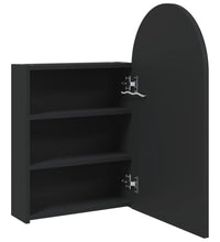 Spiegelschrank mit LED-Beleuchtung Gewölbt Schwarz 42x13x70 cm