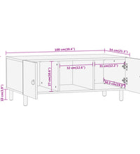 Couchtisch 100x54x40 cm Massivholz Mango